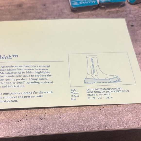 OFF WHITE - Virgil Abloh -  Rain Boots with Pink & Red Accents - Size 6 - Picture 5 of 5